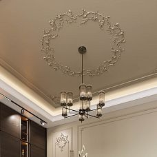 Центральный потолочный декор CPU-P3 вокруг люстры крупным планом