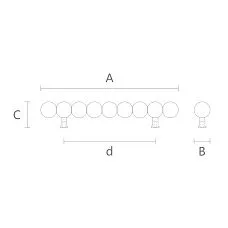 Технический чертеж мебельной ручки-скобы Atlas HL-071M с размерами 240×28×45 мм и межосевым расстоянием 160 мм