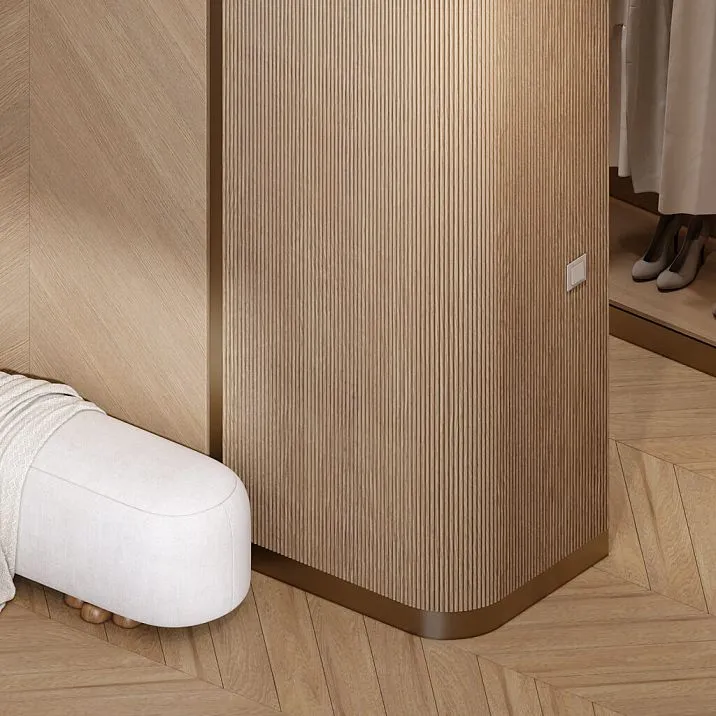 Гибкая реечная панель PAN‑001 с полукруглыми рейками для зонирования комнаты