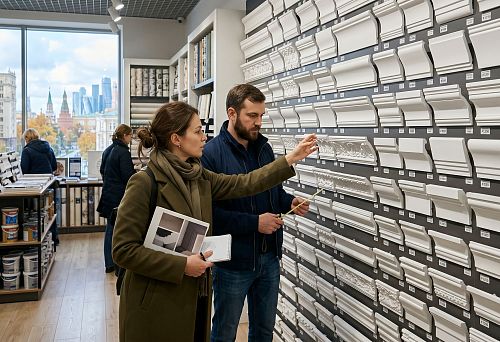 Потолочный плинтус для потолка в Москве: как выбрать и купить декоративный профиль для интерьера