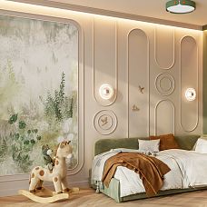 Комплект лепного декора CPU-3-2 под покраску пример применения в детской комнате