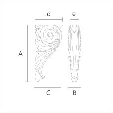 Декоративная опора для столов и консолей KR-004 чертеж