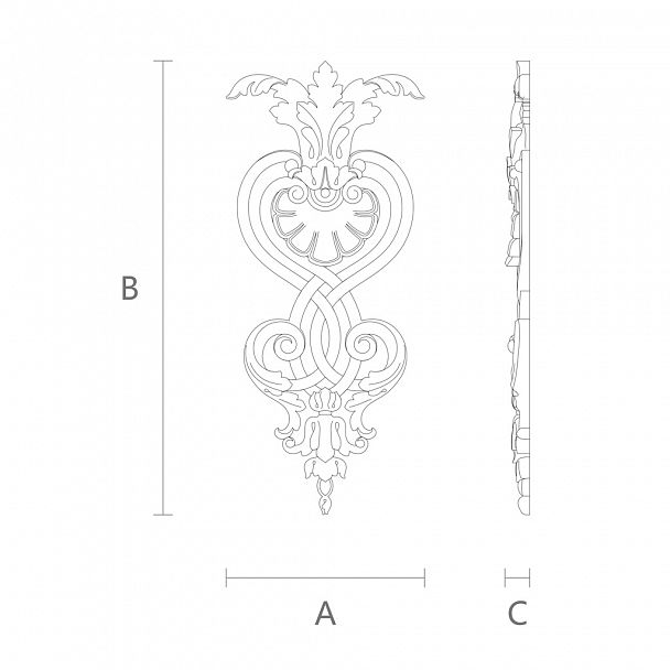 Резная накладка для мебели с красивым орнаментом схема чертеж