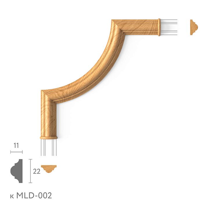Молдинг угловой MLD-002U крупным планом