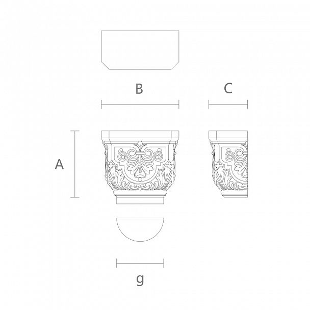 Резная капитель IKN-020 для церкви чертеж