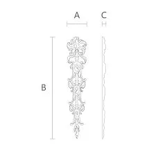 Чертёж лепного декора NPU-501 из полиуретана с размерами 58 × 300 × 11 мм