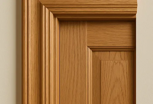 Натуральный дубовый наличник для двери с классическим профилем