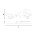 Резная накладка N-282L из дерева для декора лестниц, дверей чертеж
