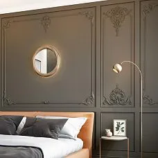 Декоративный элемент MLD-3-1.1 в классическом оформлении стены с молдингами