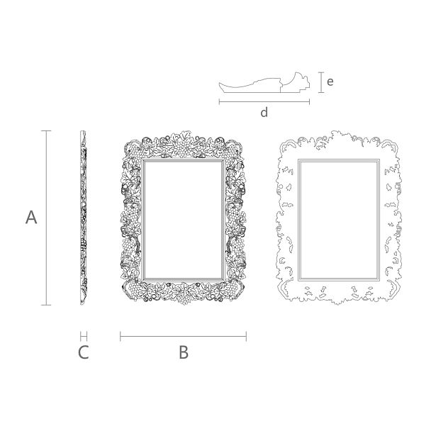 Резная Деревянная Рама Для Картин RM-013 чертеж