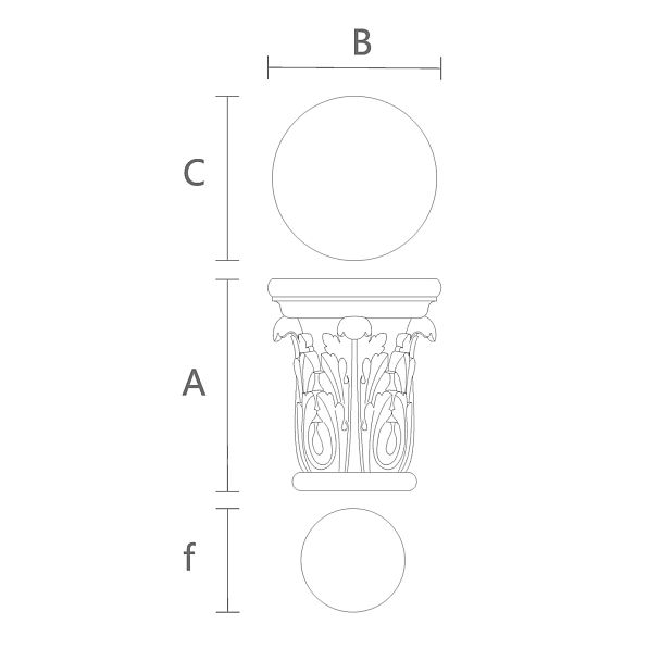 Резная Капитель для Кухонных Гарнитуров KL-045 чертеж