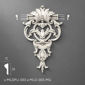 Декор для молдинга MLDPU-3-1.1 из полиуретана — декоративный орнамент для MLDPU-003 и MLD-003-MG