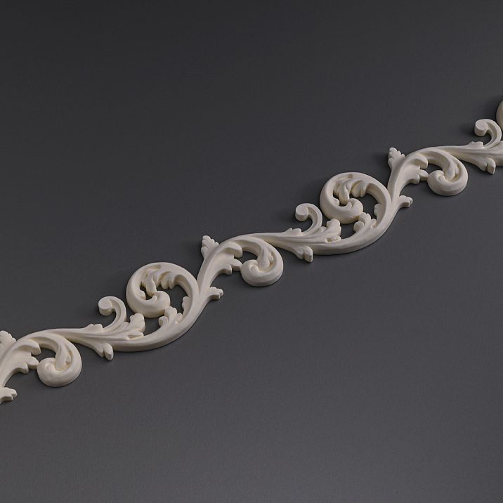 Декоративная лепнина KPU‑043 из полиуретана для стен и потолка. Классический погонаж Ставрос под покраску