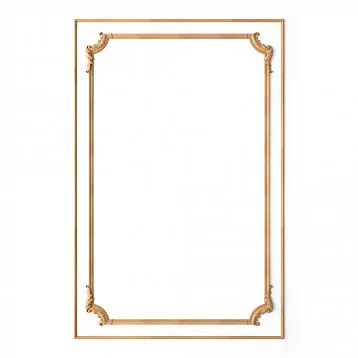 Резной декоративный элемент из дерева в форме веточки с цветами