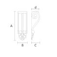 Уникальный кронштейн для полки с резной отделкой KR-020 чертеж