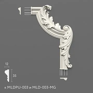 Лепнина из полиуретана MLDPU-3U-2.1R. Декор для молдингов. Изображение 69955a675a13b