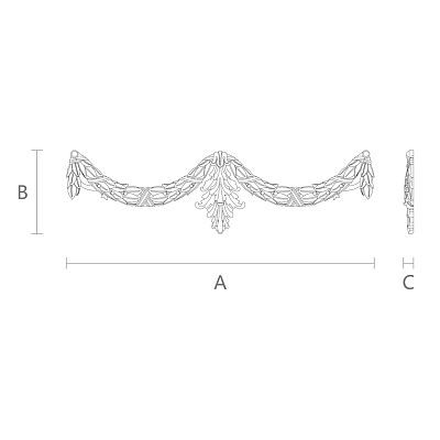 Резная накладка N-031 из дерева - возможность создать уникальный и неповторимый интерьер чертеж