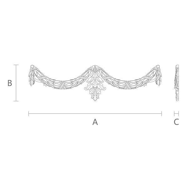 Резная накладка N-031 из дерева - возможность создать уникальный и неповторимый интерьер чертеж