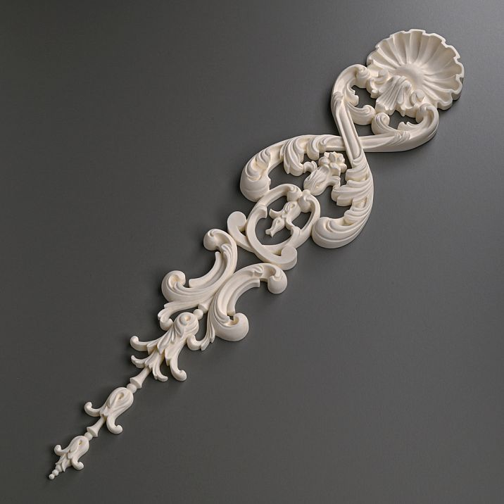 Резная накладка NPU-237 из полиуретана Ставрос для мебели, дверей, стен. 3D лепнина под покраску, влагостойкая