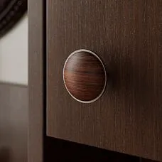 Деревянная ручка TON HL-058-2M из массива ореха с белым масляным покрытием минималистичного дизайна для комодов и современной корпусной мебели