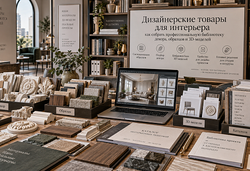 Дизайнерские товары для интерьера: как собрать профессиональную библиотеку декора, образцов и 3D-моделей