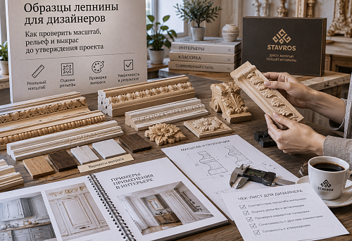 Образцы лепнины для дизайнеров: как проверить масштаб, рельеф и выкрас до утверждения проекта