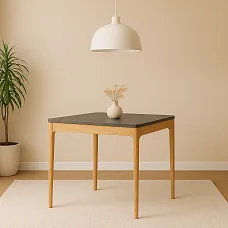 Каркас стола STL-026-1 из массива дерева с прямоугольной столешницей в интерьере