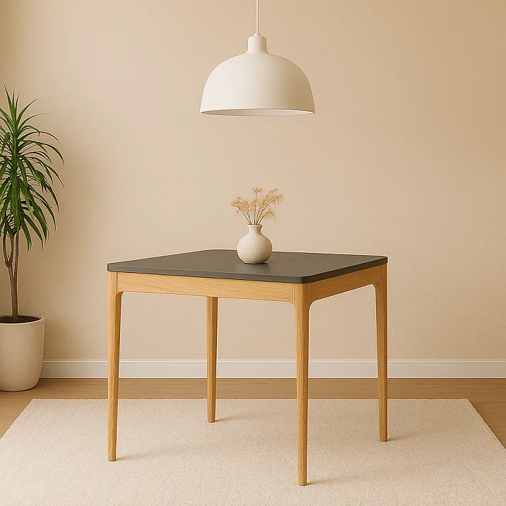 Каркас стола STL-026-1 из массива дерева с прямоугольной столешницей в интерьере