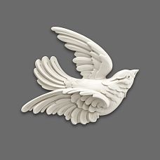 Лепной декор NPU-476L – птичка крупным планом. Декор для творчества
