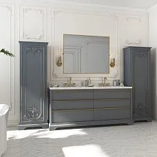 Декоративный элемент угловой MLD-2U-1.1 в интерьере ванной комнаты, пример применения