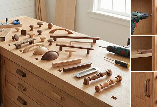 Мебельные ручки из массива дерева: виды, стили, установка