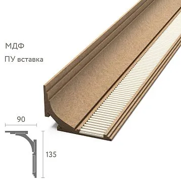 Карниз из МДФ со вставкой из полиуретана KZ-014