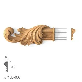 Резной наконечник на молдинг N-364.1L комплект к MLD-003