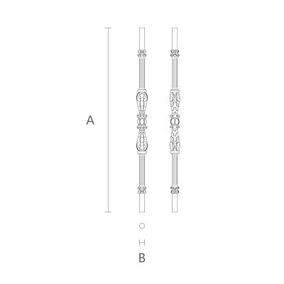 Балясина для лестницы из дерева L-016 чертеж