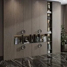 Ручка мебельная Orion HL-068M полукольца на мебели в инерьере, шкаф с круглыми ручками