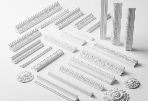 Декоративные молдинги и карнизы с рельефным орнаментом
