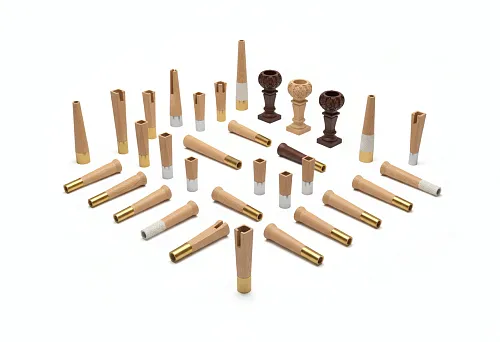 Дизайнерские мебельные опоры из бука и дуба с декоративными вставками