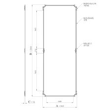 Схема комплекта лепного декора CPU-9-2 с размерами 860 на 2300 мм