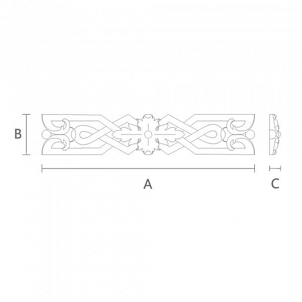 Деревянный декор для интерьера - резная накладка N-333 из дуба или бука чертеж