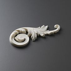 Лепной декор NPU-247R правая резная накладка из полиуретана с завитками, 3D орнамент для мебели, дверей и стен, под покраску