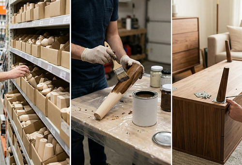 Неокрашенные мебельные опоры: купить, покрасить, установить