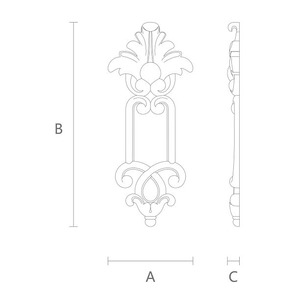 Резное изделие из дерева N-2101 чертеж