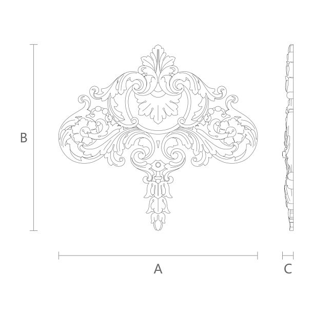 Резная накладка N-191 декор из дерева дома чертеж