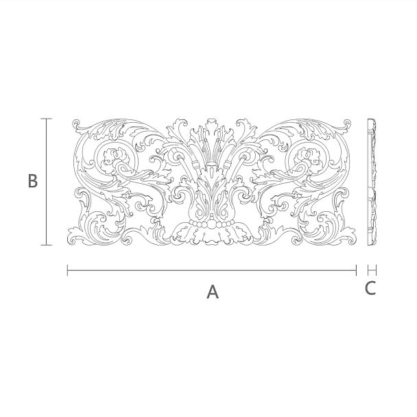 Резная накладка N-277 - деревянный декор чертеж