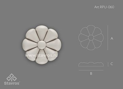 Резная розетка RPU-060 - 2 Резная розетка RPU-060 - 2