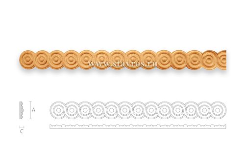 Резной декоративный фриз с геометрическим орнаментом 