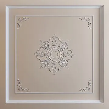 Потолочная розетка CPU-071 диаметром 1365 мм из полиуретана в классическом стиле с восьмилучевой композицией