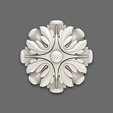 Стильная полиуретановая розетка в виде классического узора – лепнина на стенах, потолке и мебели