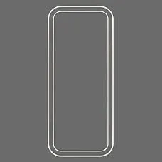 Комплект лепного декора CPU-3-3 из полиуретана — прямоугольная двойная рамка со скруглёнными углами, вид спереди 2300×1003