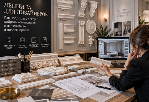 Лепнина для дизайнеров: как подобрать декор, собрать композицию и включить её в дизайн-проект